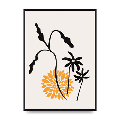Mustard Flower Series One Printed Poster - A2 framed