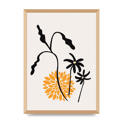Mustard Flower Series One Printed Poster - A2 framed