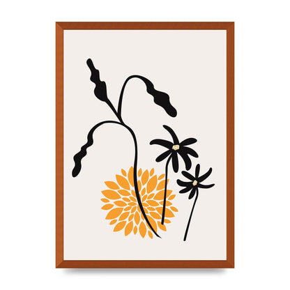 Mustard Flower Series One Printed Poster - A2 framed
