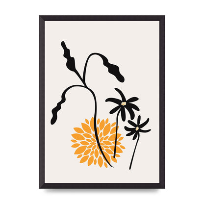 Mustard Flower Series One Printed Poster - A2 framed