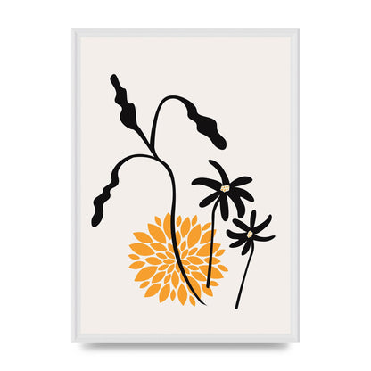 Mustard Flower Series One Printed Poster - A2 framed