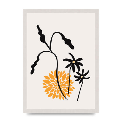 Mustard Flower Series One Printed Poster - A3 framed
