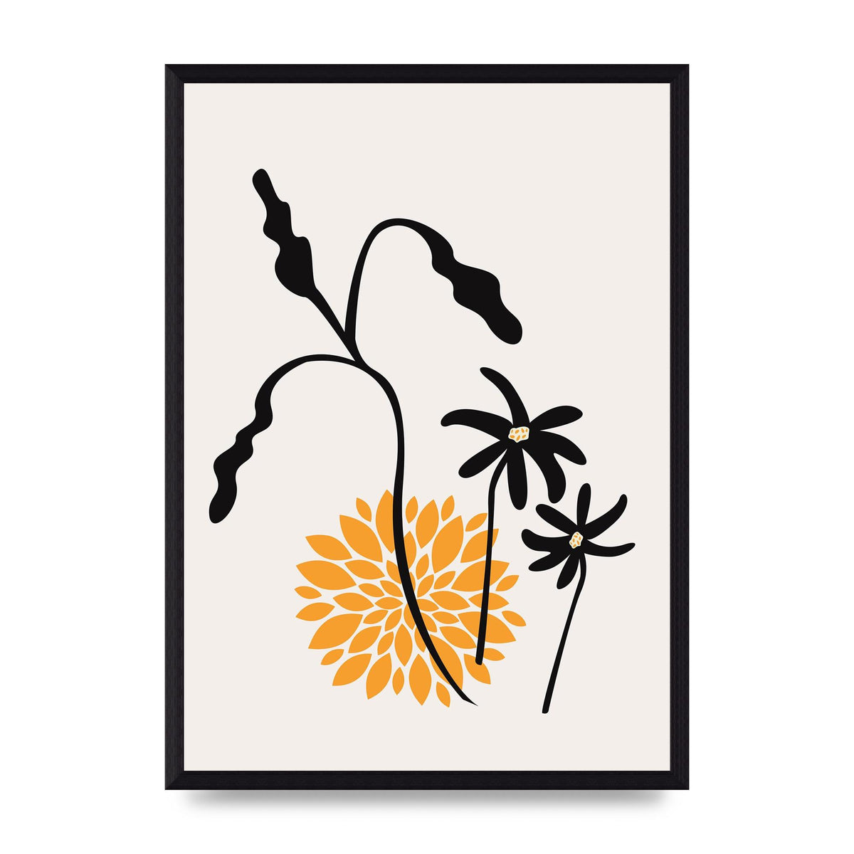 Mustard Flower Series One Printed Poster - A3 framed