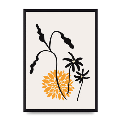 Mustard Flower Series One Printed Poster - A3 framed