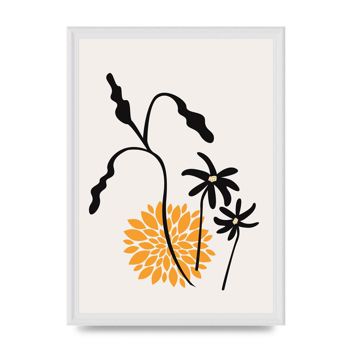 Mustard Flower Series One Printed Poster - A3 framed