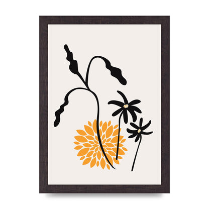 Mustard Flower Series One Printed Poster - A4 framed