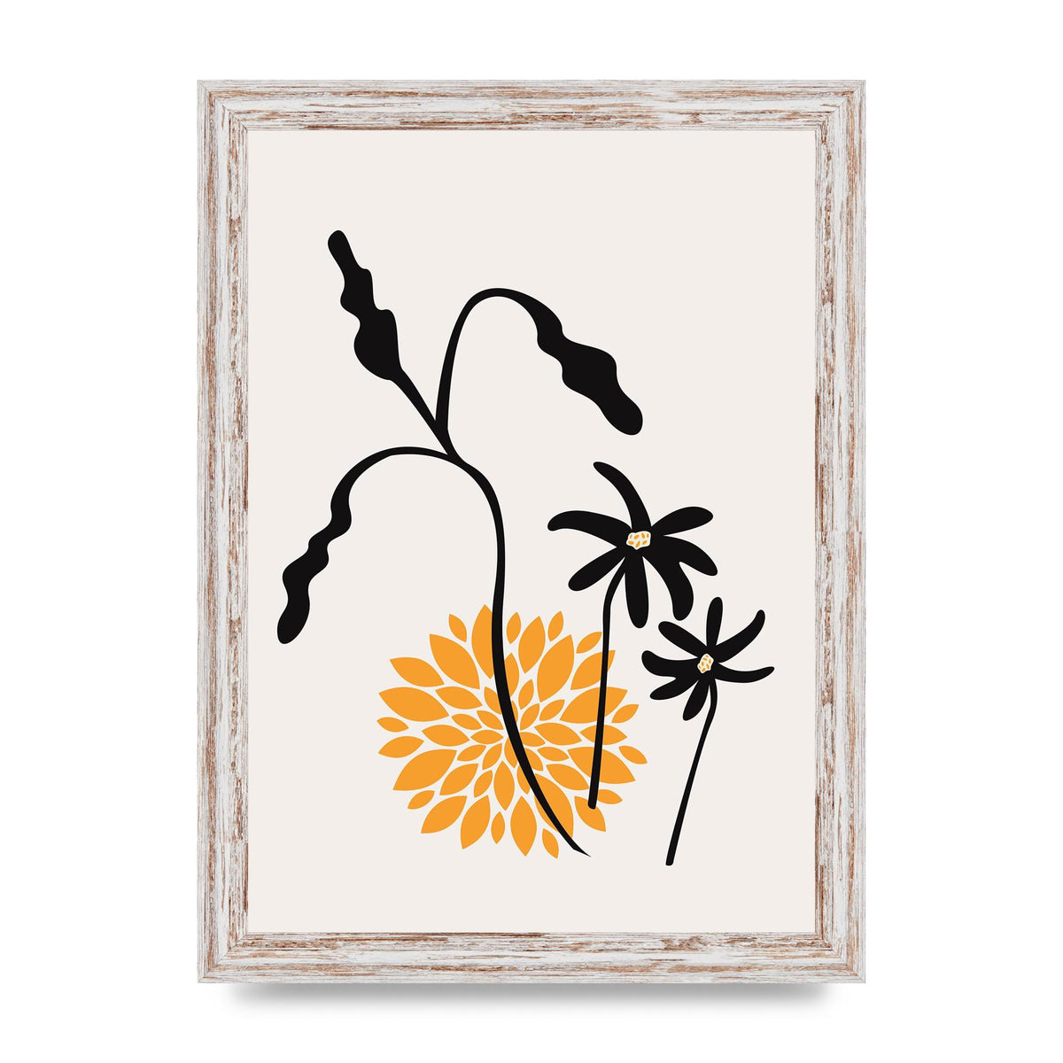 Mustard Flower Series One Printed Poster - A4 framed