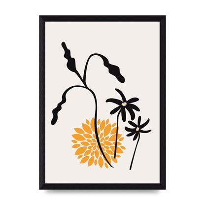 Mustard Flower Series One Printed Poster - A4 framed