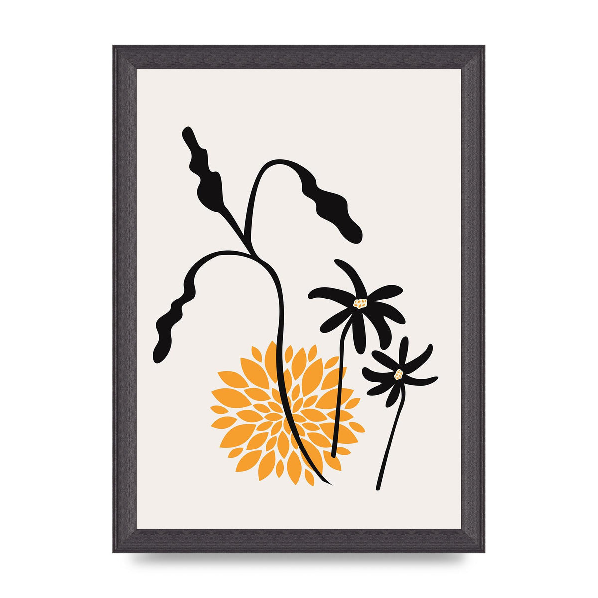 Mustard Flower Series One Printed Poster - A4 framed