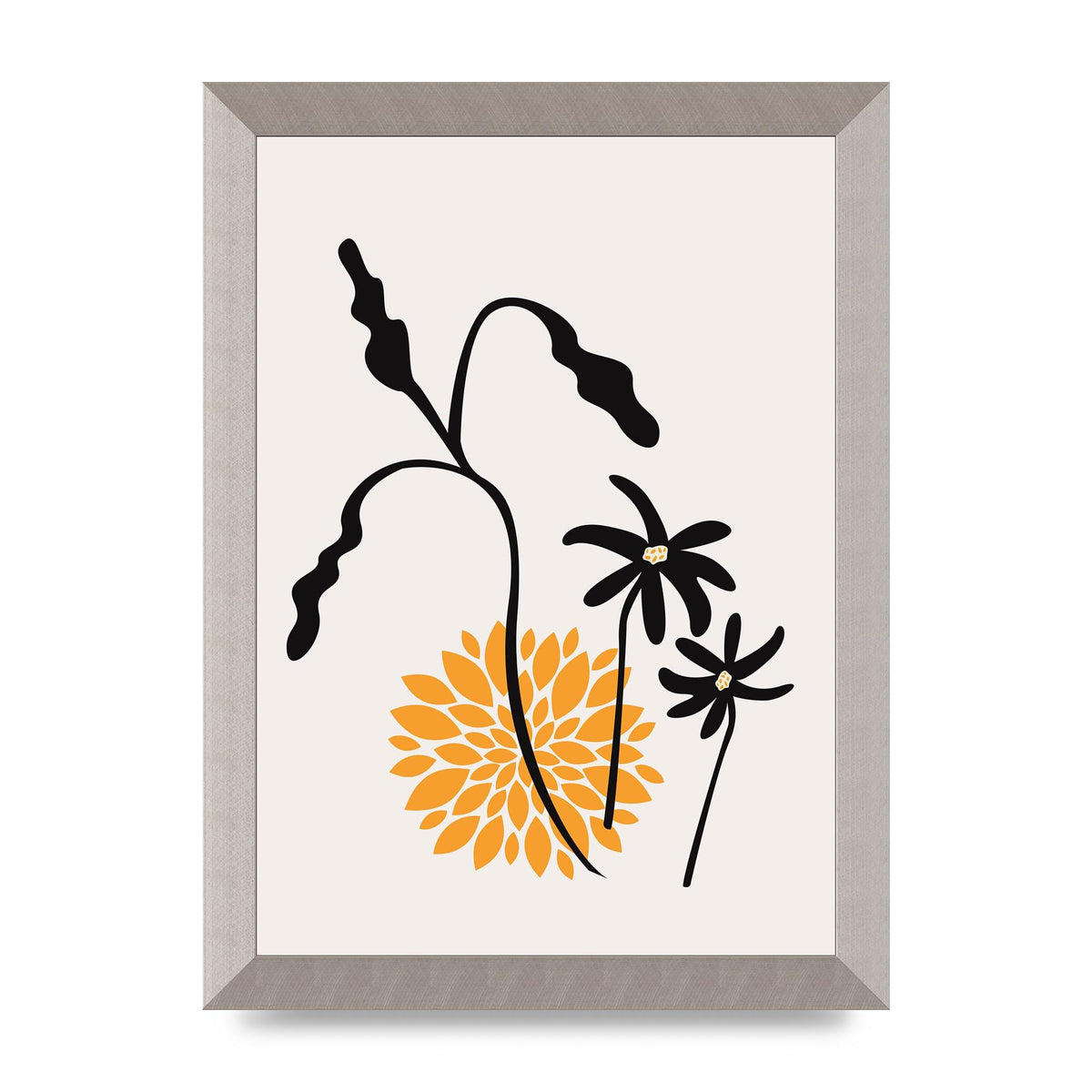 Mustard Flower Series One Printed Poster - A4 framed