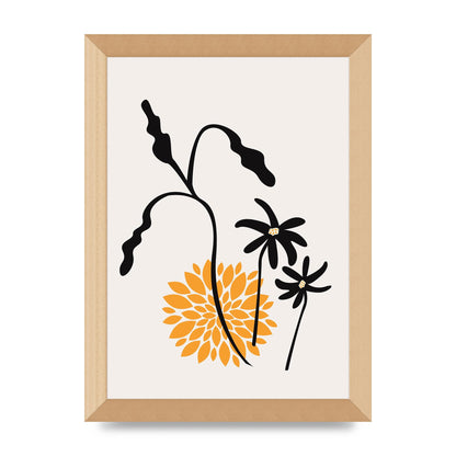 Mustard Flower Series One Printed Poster - A4 framed