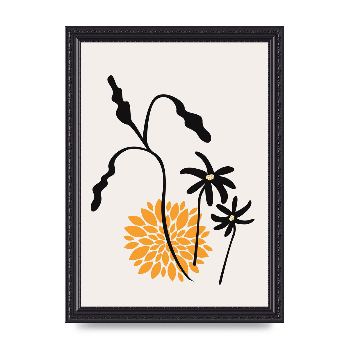 Mustard Flower Series One Printed Poster - A4 framed