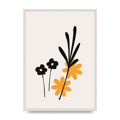 Mustard Flower Series Two print in an A2 white saw cut grain frame