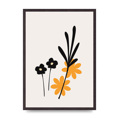 Mustard Flower Series Two Wall Art - A2 framed