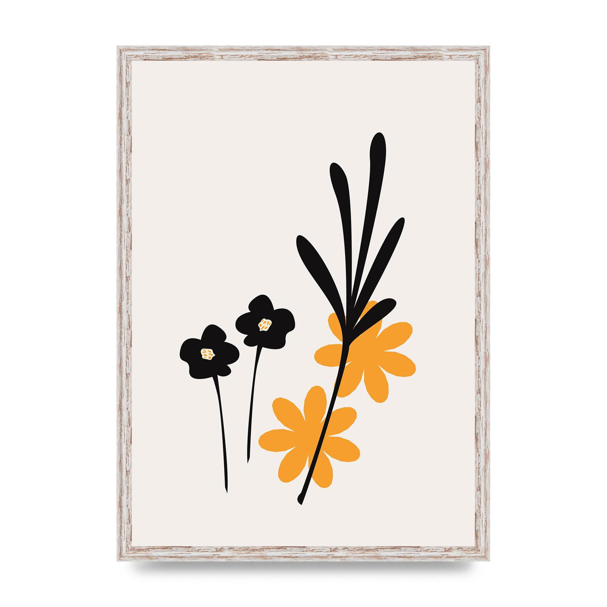 Mustard Flower Series Two Wall Art - A2 framed