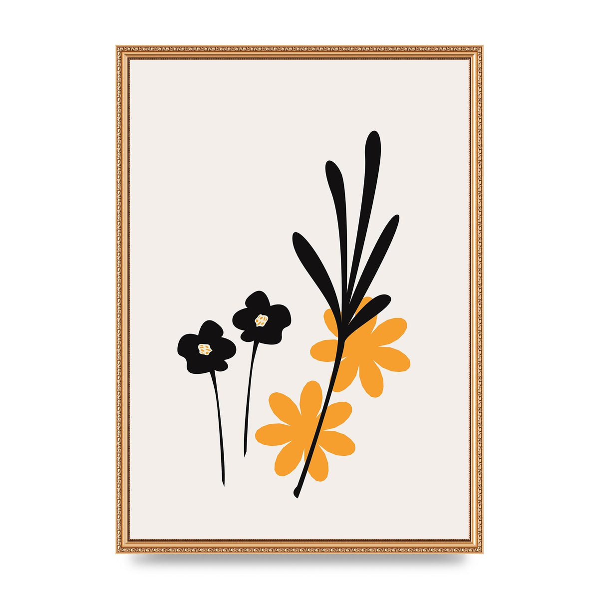 Mustard Flower Series Two Wall Art - A2 framed