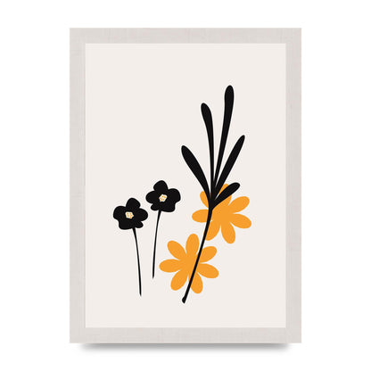 Mustard Flower Series Two Wall Art - A4 framed