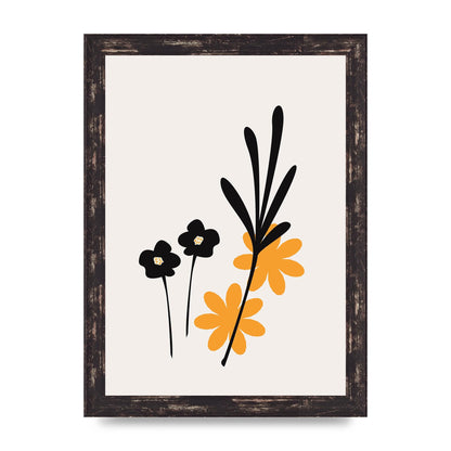 Mustard Flower Series Two Wall Art - A4 framed
