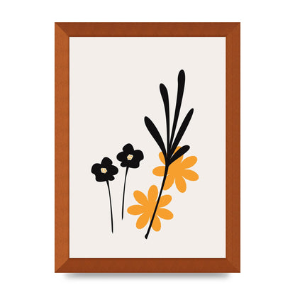 Mustard Flower Series Two Wall Art - A4 framed