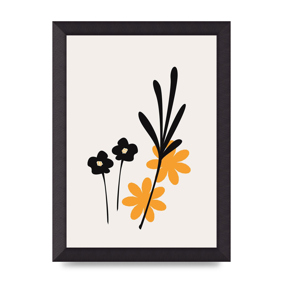 Mustard Flower Series Two Wall Art - A4 framed