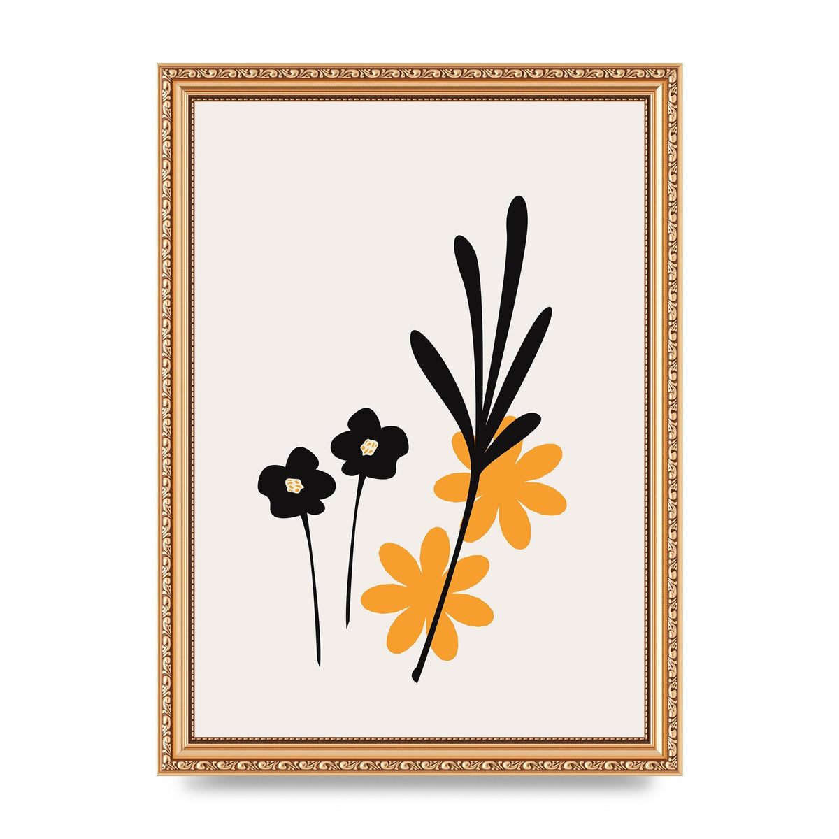 Mustard Flower Series Two Wall Art - A4 framed