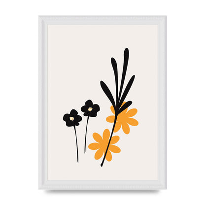 Mustard Flower Series Two Wall Art - A4 framed
