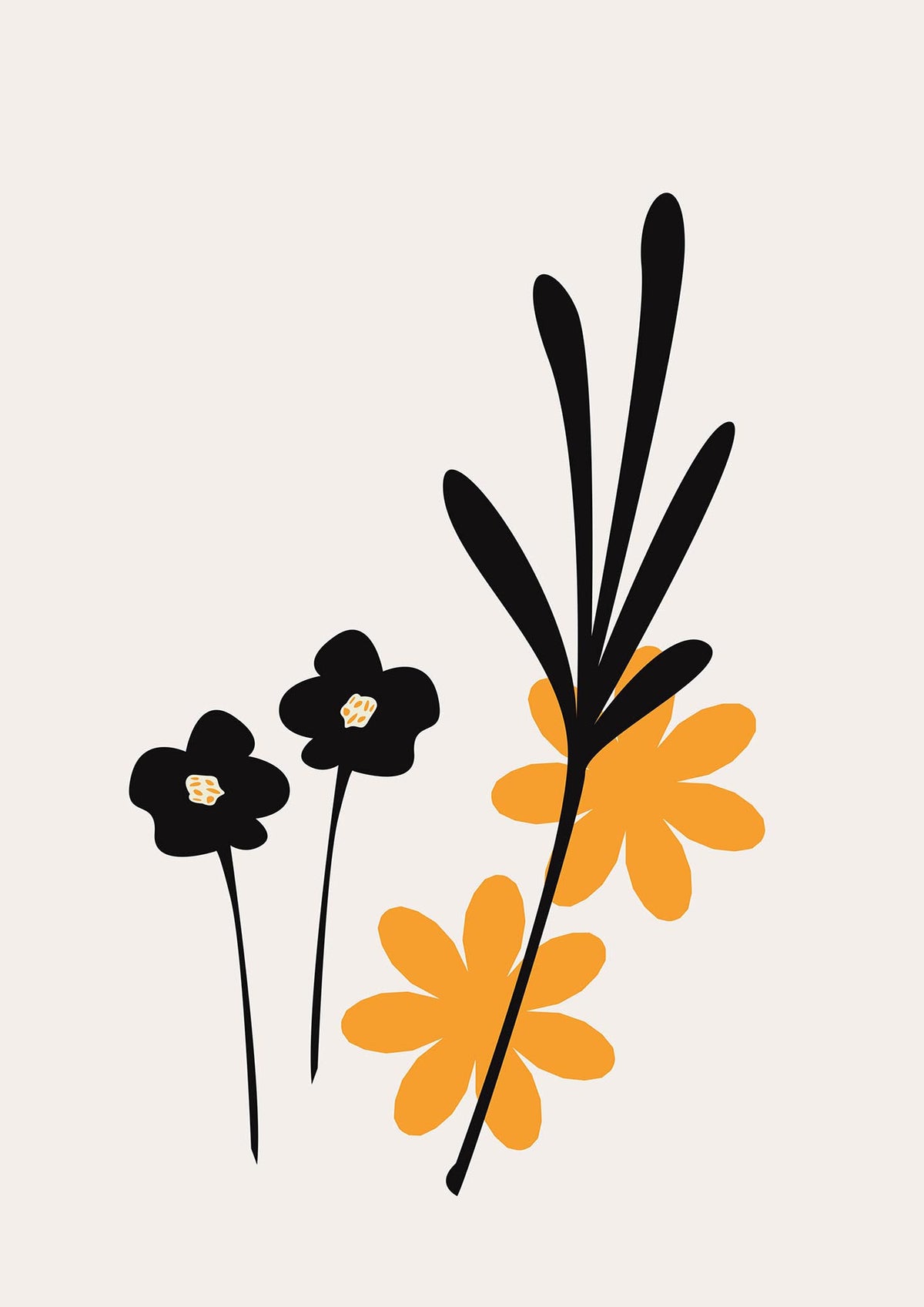 Mustard Flower Series Two Wall Art - detail
