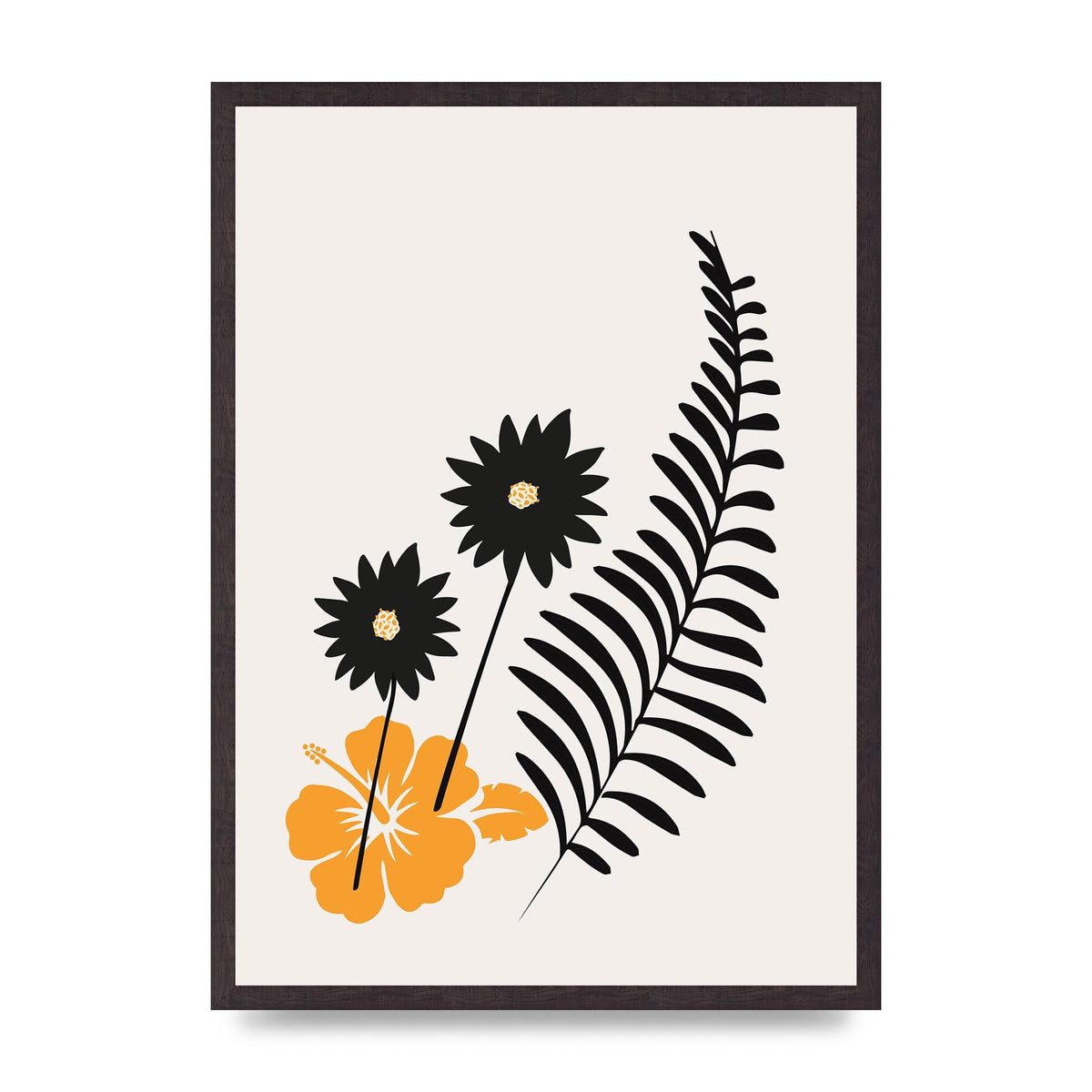 Mustard Flower Series Four Printed Poster - A2 framed