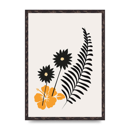 Mustard Flower Series Four Printed Poster - A2 framed