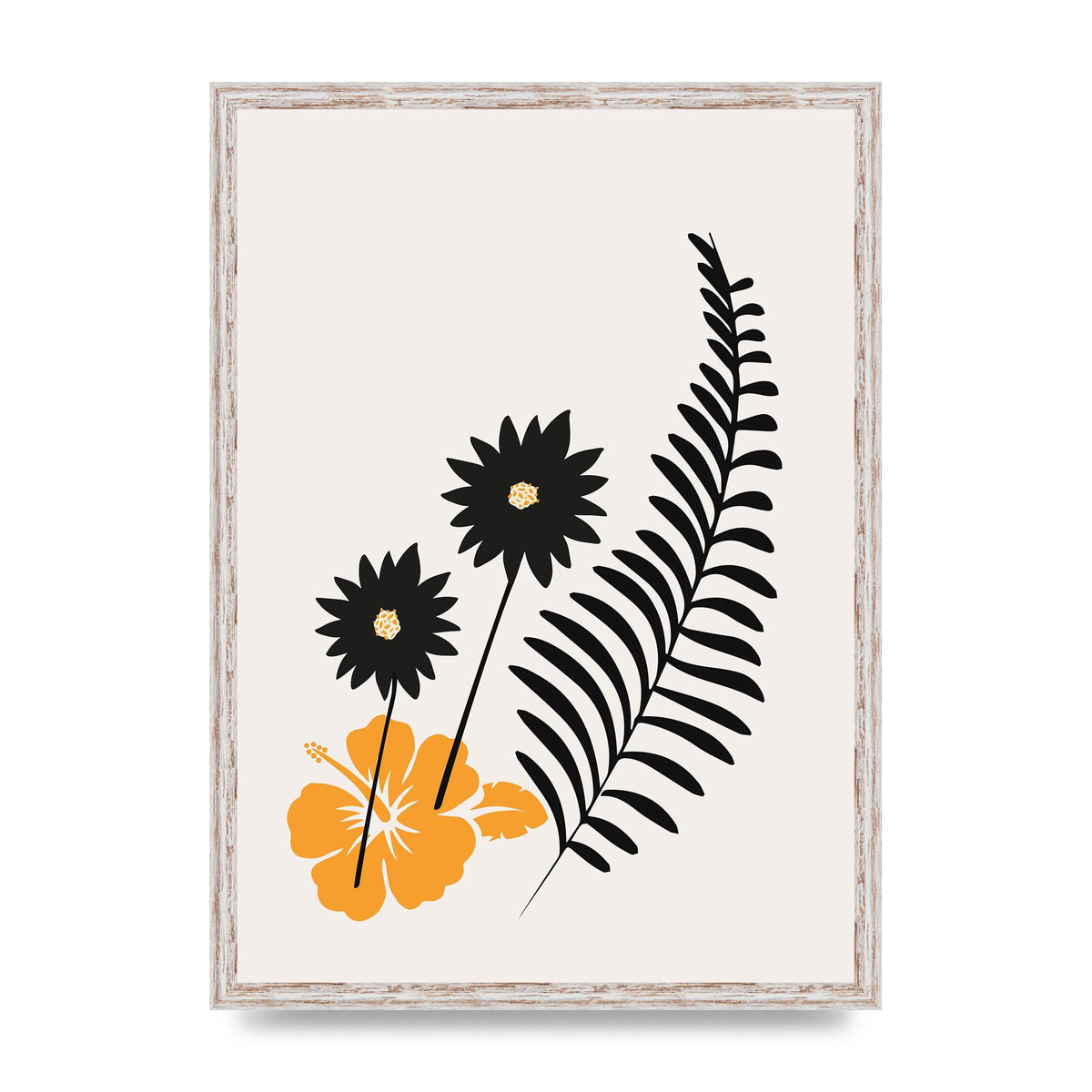 Mustard Flower Series Four Printed Poster - A2 framed