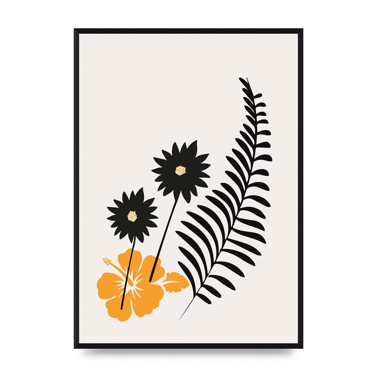 Mustard Flower Series Four Printed Poster - A2 framed