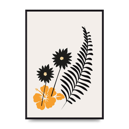 Mustard Flower Series Four Printed Poster - A2 framed