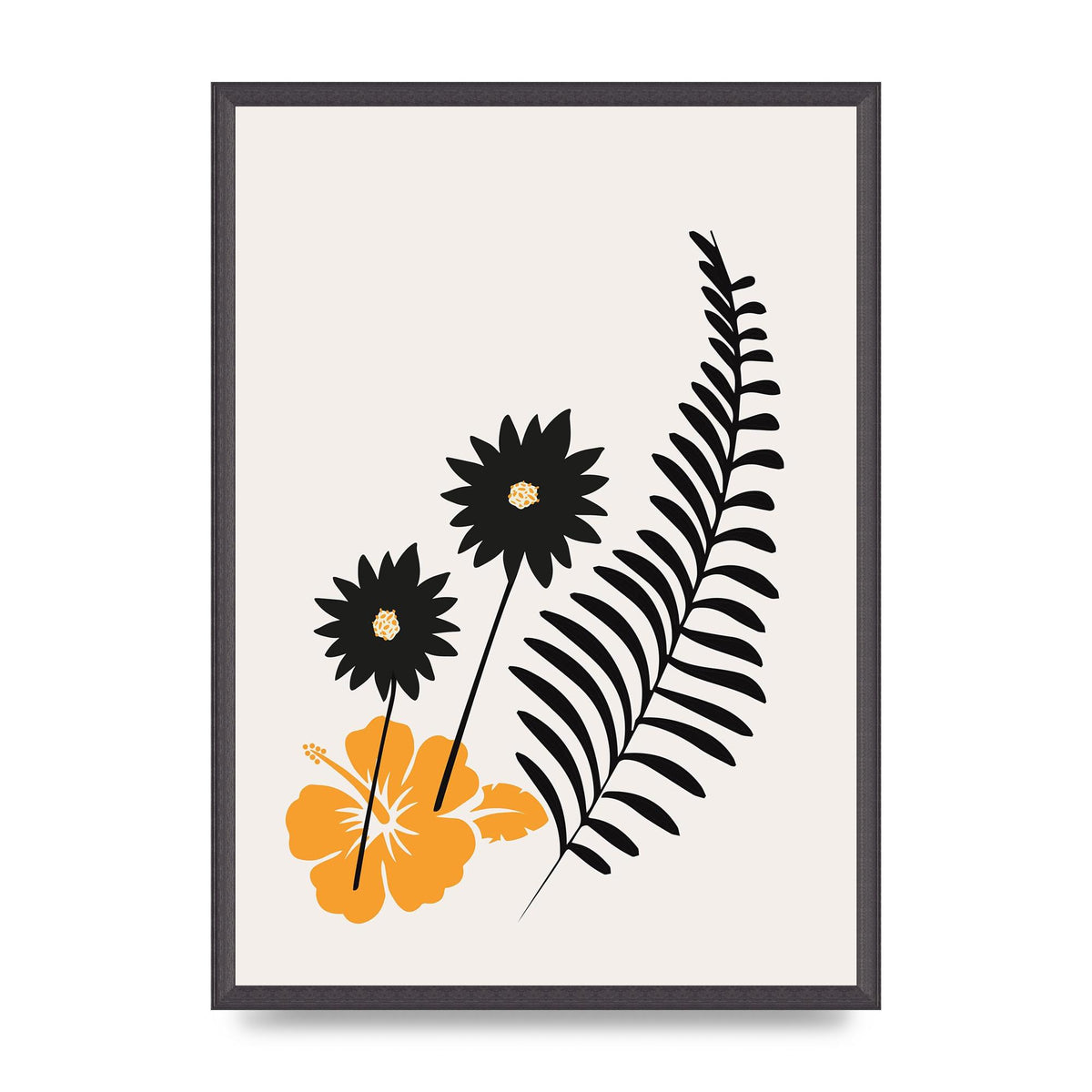 Mustard Flower Series Four Printed Poster - A2 framed