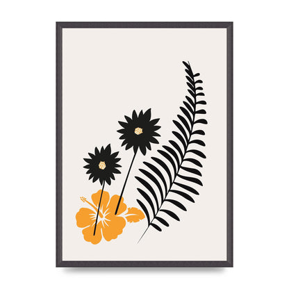 Mustard Flower Series Four Printed Poster - A2 framed