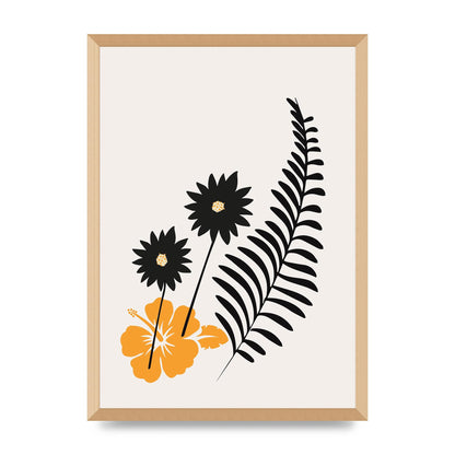Mustard Flower Series Four Printed Poster - A2 framed
