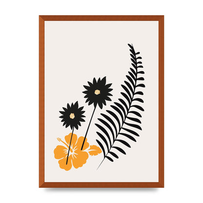 Mustard Flower Series Four Printed Poster - A2 framed