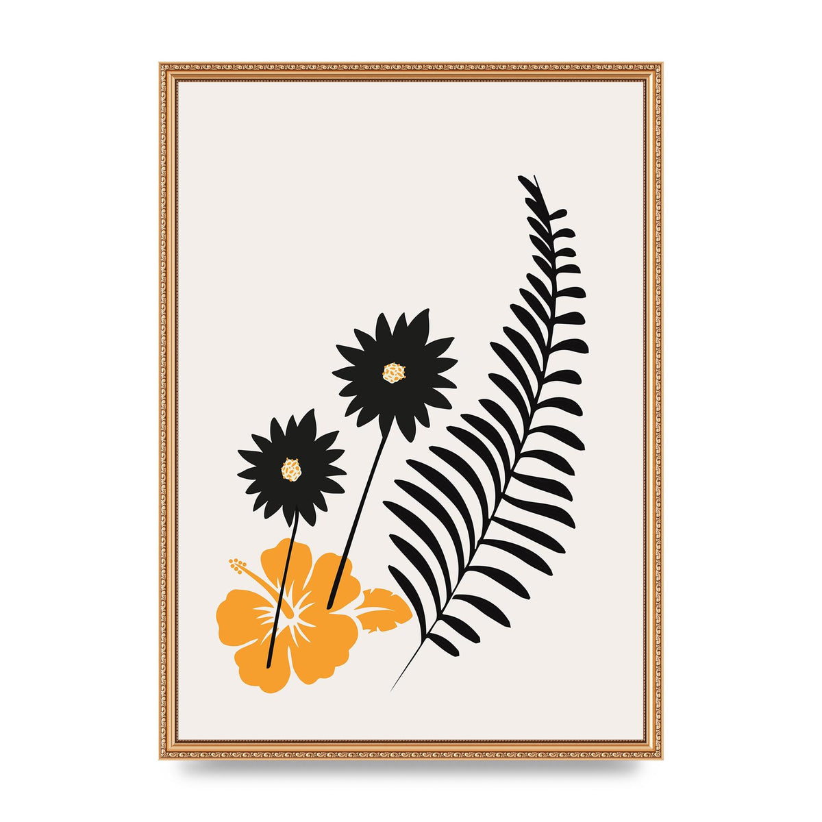 Mustard Flower Series Four Printed Poster - A2 framed