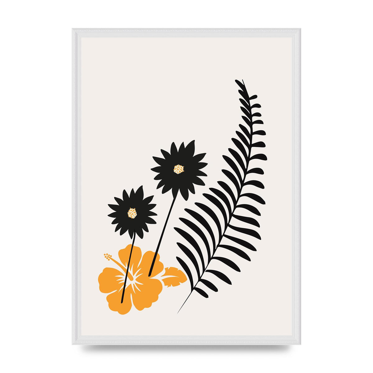 Mustard Flower Series Four Printed Poster - A2 framed