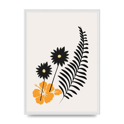 Mustard Flower Series Four Printed Poster - A2 framed