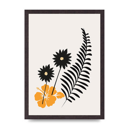Mustard Flower Series Four Printed Poster - A3 framed