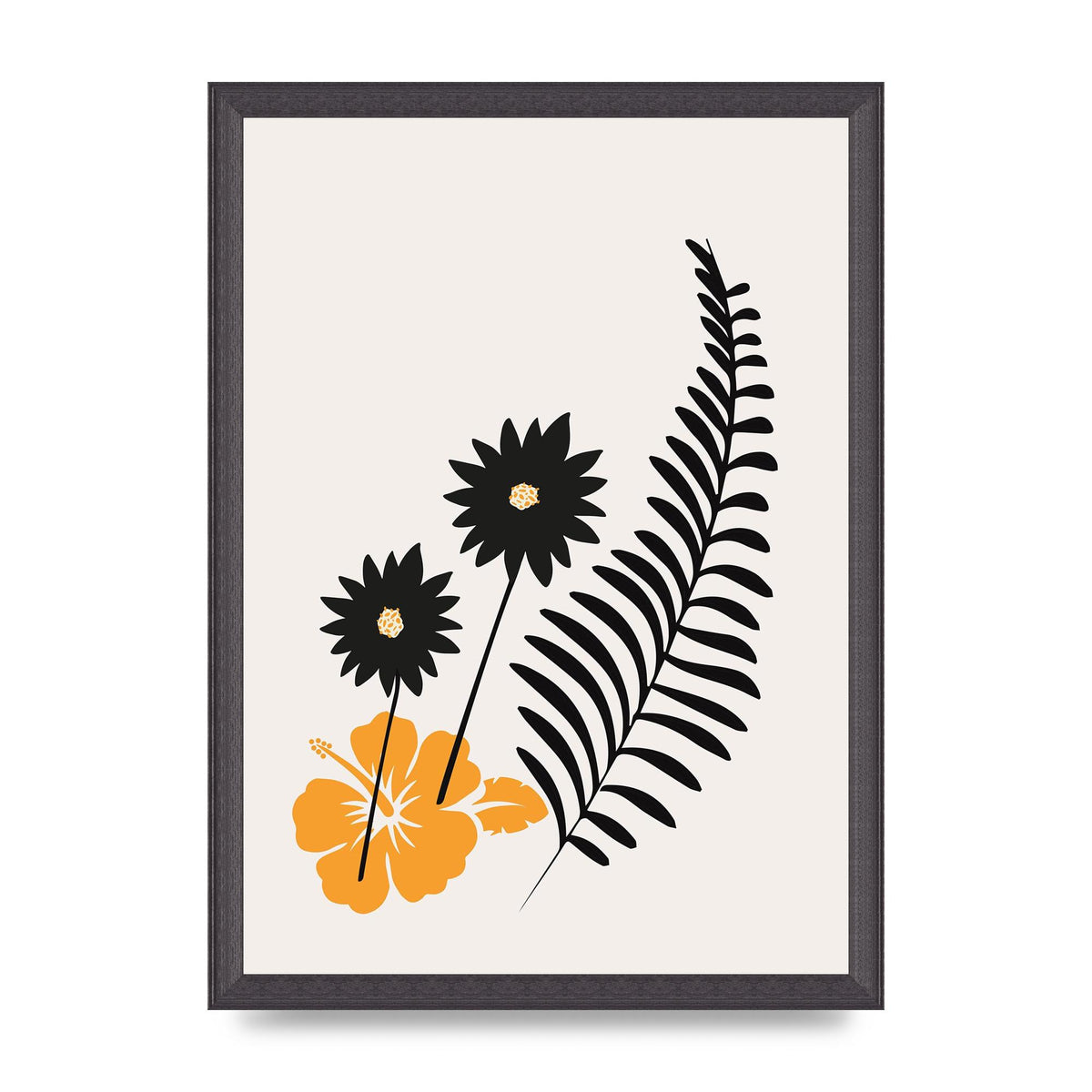 Mustard Flower Series Four Printed Poster - A3 framed