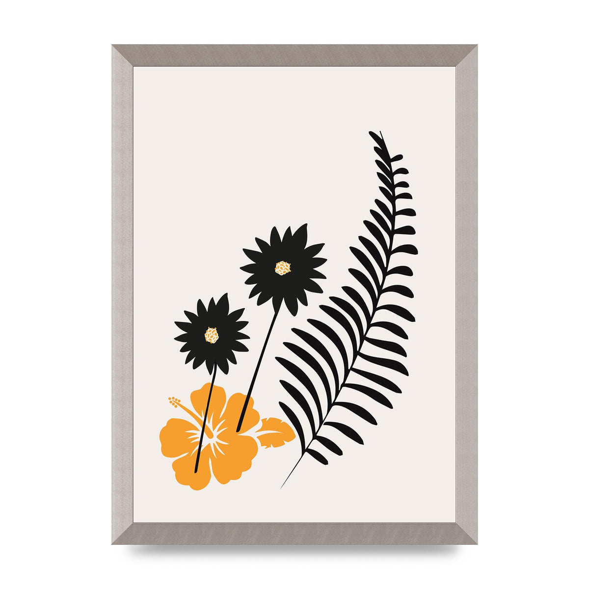 Mustard Flower Series Four Printed Poster - A3 framed