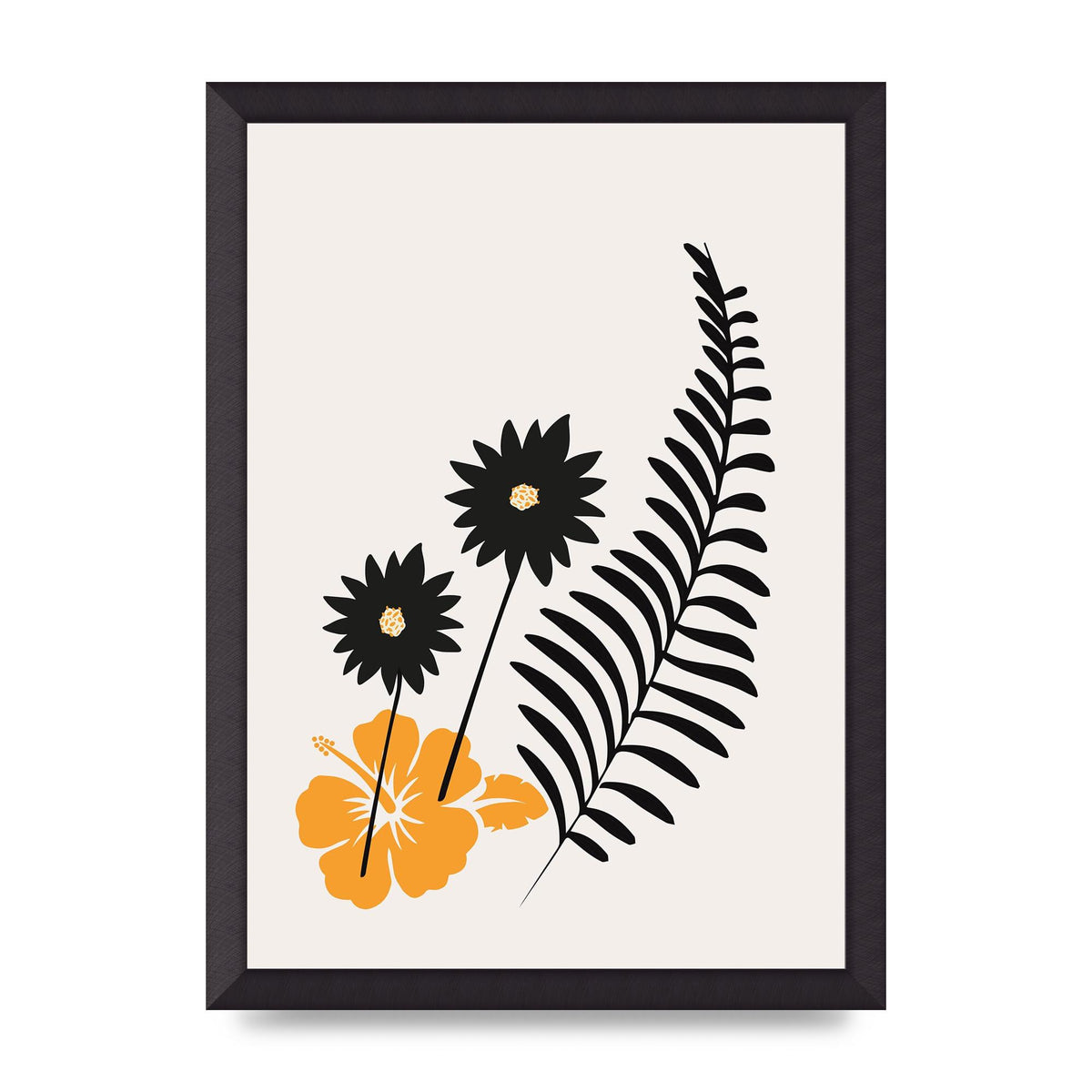 Mustard Flower Series Four Printed Poster - A3 framed