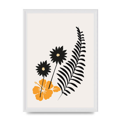Mustard Flower Series Four Printed Poster - A3 framed