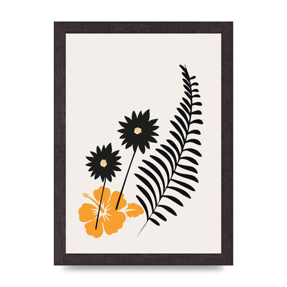 Mustard Flower Series Four Printed Poster - A4 framed