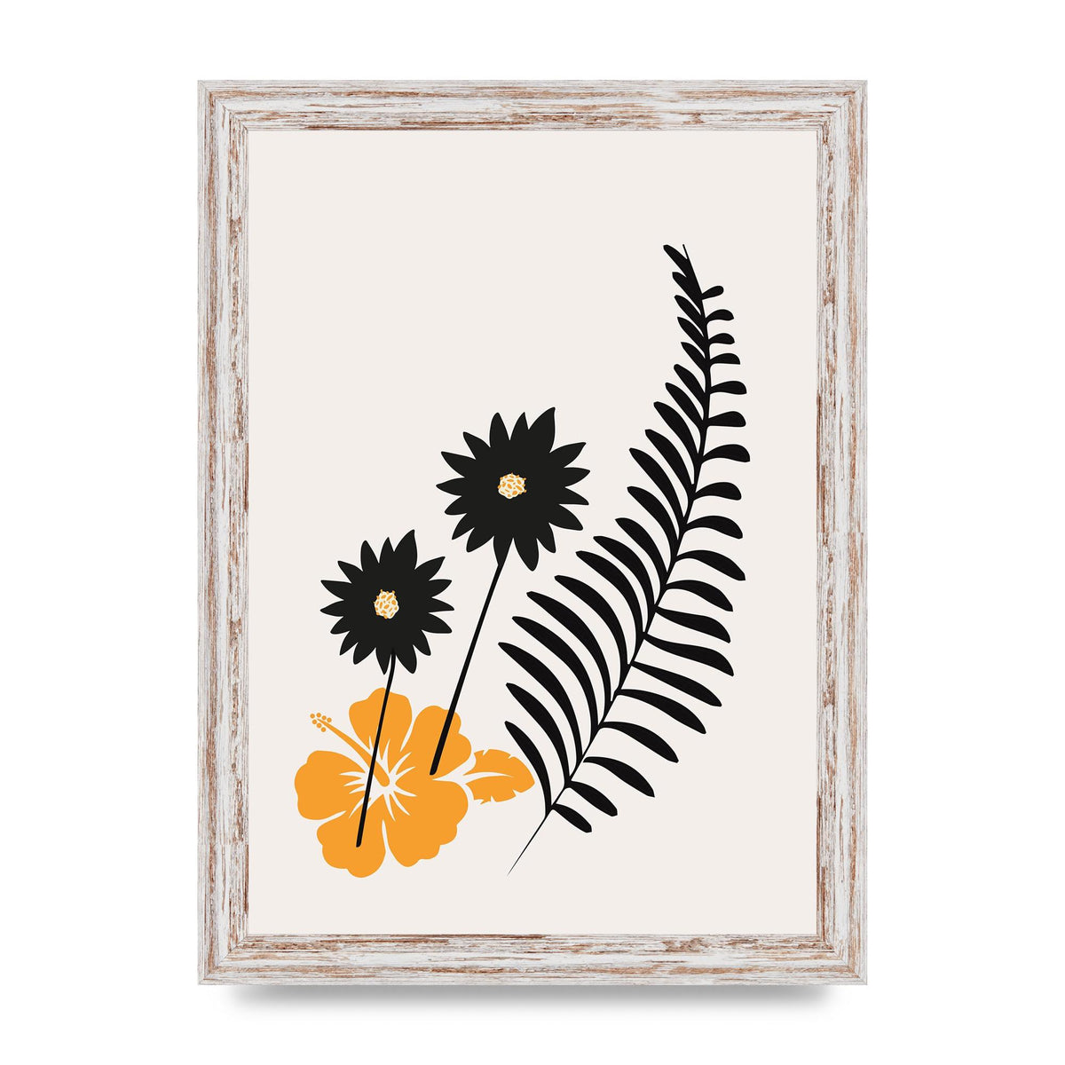 Mustard Flower Series Four Printed Poster - A4 framed