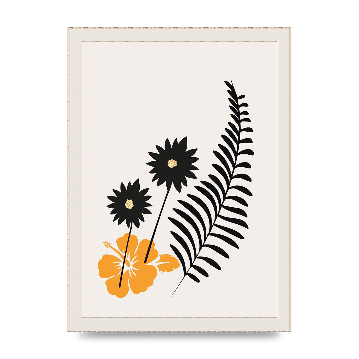 Mustard Flower Series Four Printed Poster - A4 framed