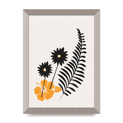 Mustard Flower Series Four Printed Poster - A4 framed