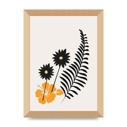 Mustard Flower Series Four Printed Poster - A4 framed
