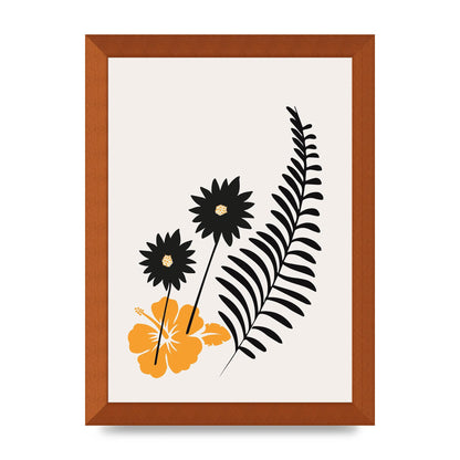 Mustard Flower Series Four Printed Poster - A4 framed